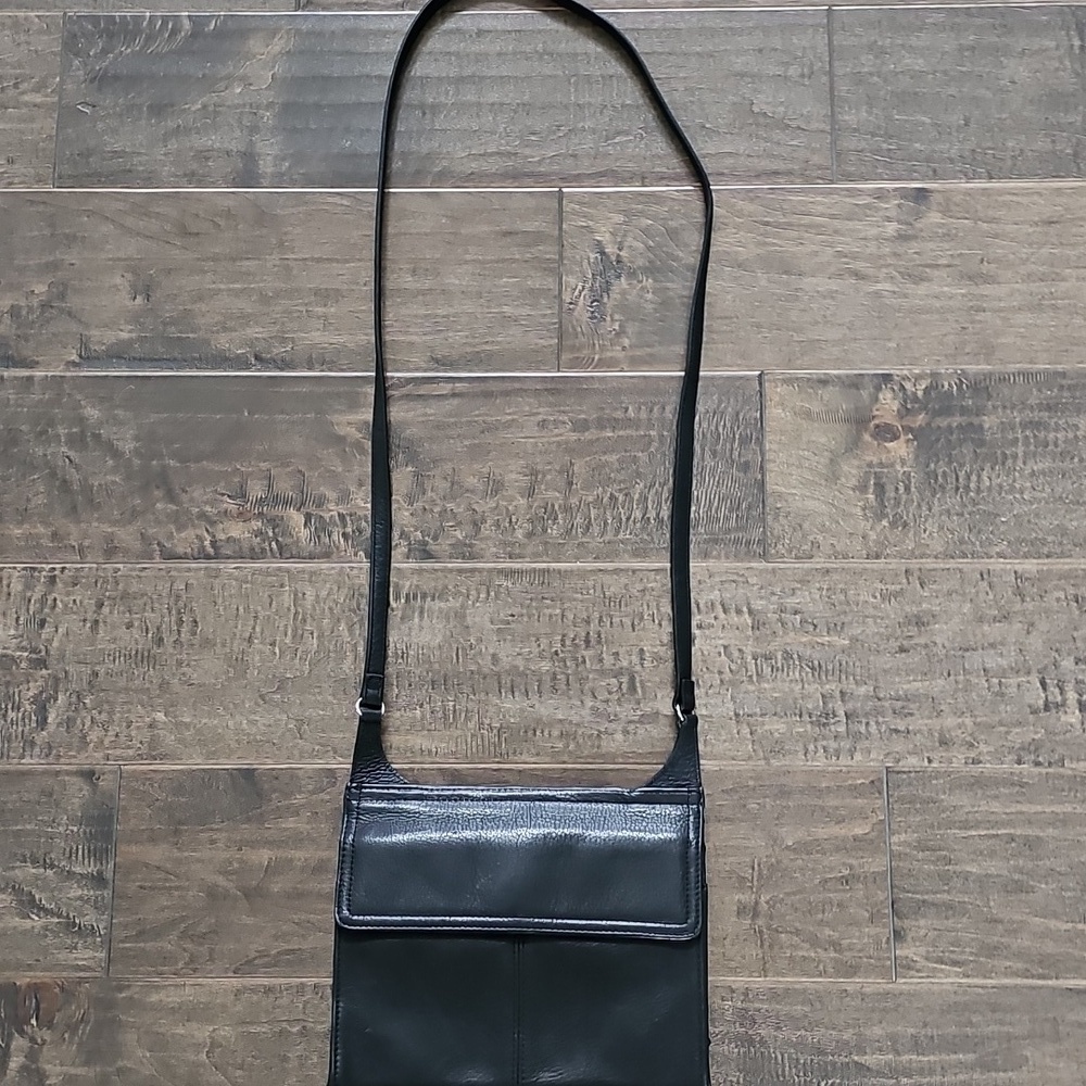 Vintage Rare Fossil Black Leather Crossbody Bag - Picture 8 of 8